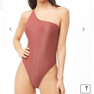 Pink Ris-K One Shoulder Unpadded One Piece Swim